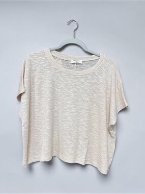 Zenana Outfitters Cream Boxy Lightweight Short Sleeve Knit Top
